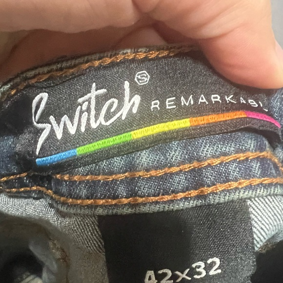 Switch Remarkable Hustle Graffiti  Skater Punk Denim Jeans Size 42x32 - Picture 8 of 8